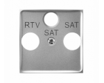Pokrywa gniazda RTV-SAT z dwoma wyjściami SAT srebro Aria (elementy) PGPA-U2S/18
