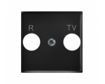 Pokrywa gniazda RTV końcowego czarny metalik Aria (elementy) PGPA-UK/33