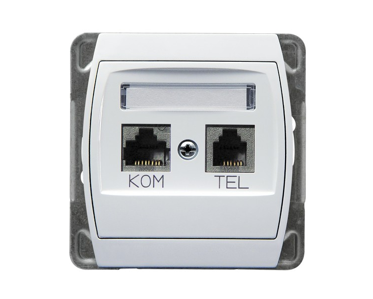 Gniazdo komputerowo-telefoniczne, kat. 6 MMC biały Gazela GPKT-J/K6/m/00
