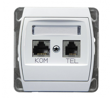 Gniazdo komputerowo-telefoniczne, kat. 6 ekranowane MMC biały Gazela GPKT-J/K6E/m/00