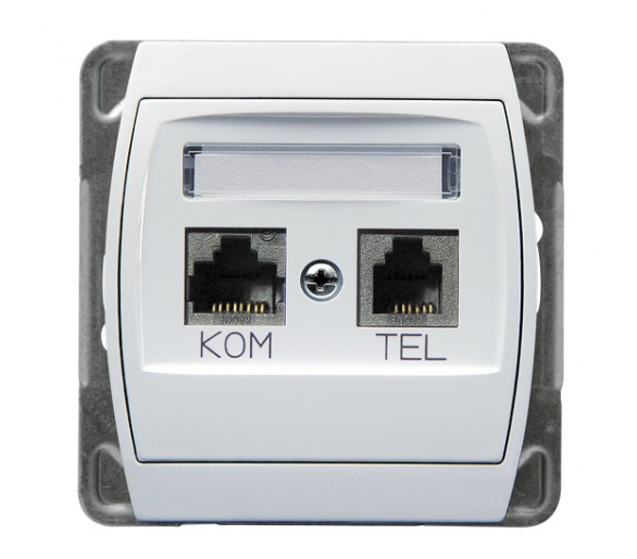 Gniazdo komputerowo-telefoniczne, kat. 6 ekranowane MMC biały Gazela GPKT-J/K6E/m/00